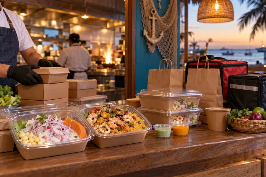 Zona de recojo y delivery de una cevichería en Chiclayo